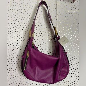 Fossil Hannah Hobo Magenta NWT